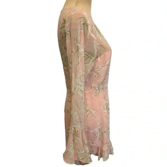 Here Comes The Sun Pink, Tropical, Flowing, Ruffled, Long Sleeve Romper in EUC - Picture 5 of 11